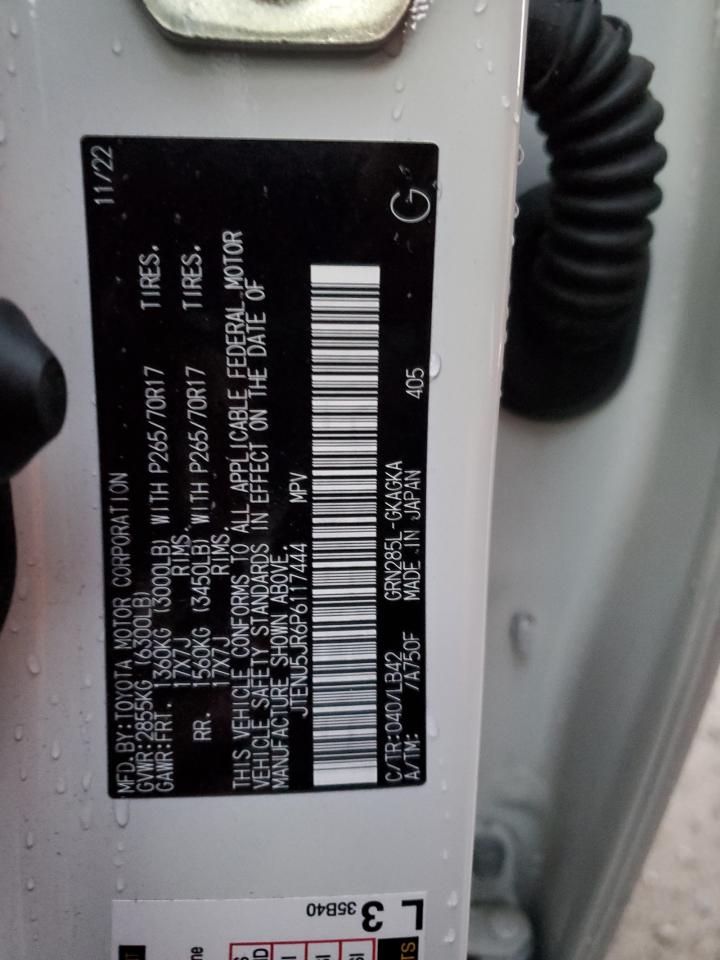 2023 TOYOTA 4RUNNER SE VIN:JTENU5JR6P6117444