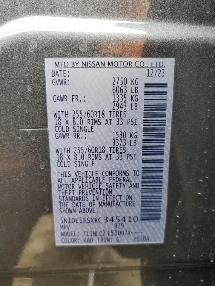 2024 INFINITI QX60 PURE VIN:5N1DL1ESXRC345410