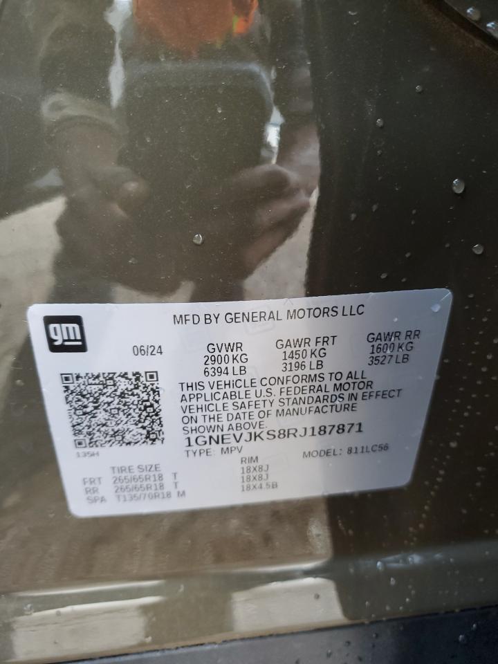 2024 CHEVROLET TRAVERSE LT Z71 VIN:1GNEVJKS8RJ187871