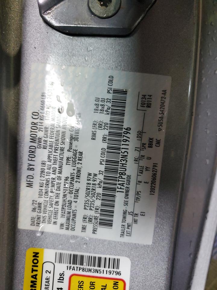 2022 FORD MUSTANG VIN:1FATP8UH3N5119796