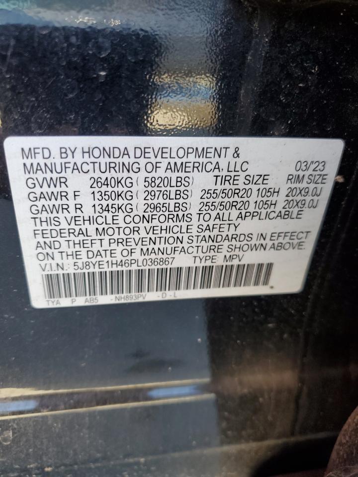 2023 ACURA MDX TECHNOLOGY VIN:5J8YE1H46PL036867