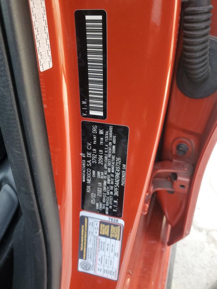2022 KIA FORTE GT LINE VIN:3KPF54AD9NE497326