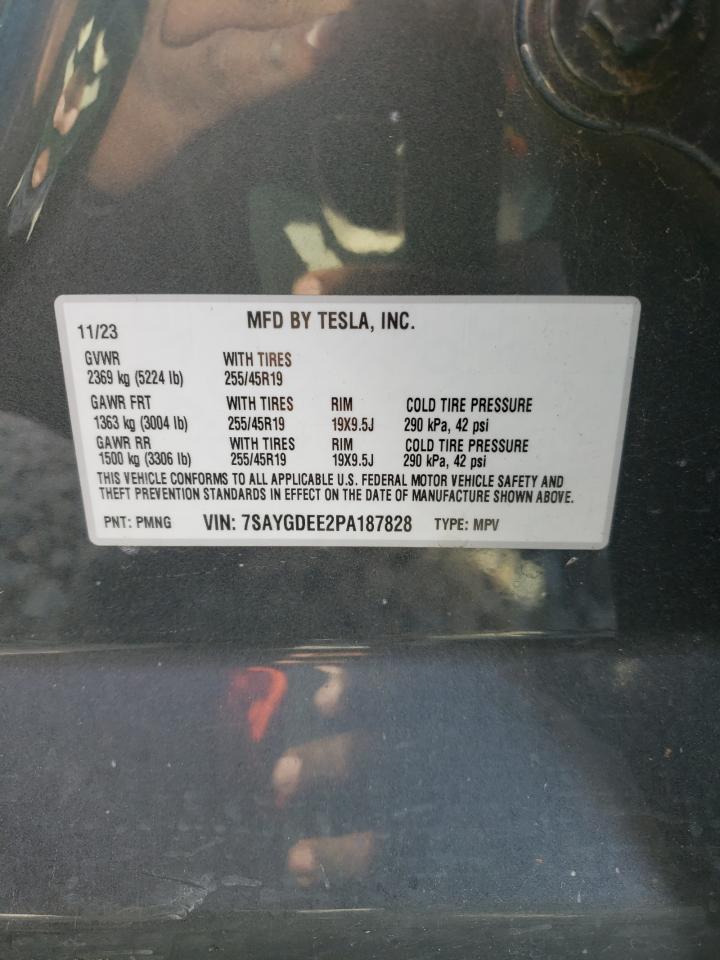 2023 TESLA MODEL Y  VIN:7SAYGDEE2PA187828