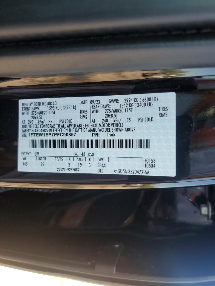 2023 FORD F150 SUPERCREW VIN:1FTEW1EP7PFC90857