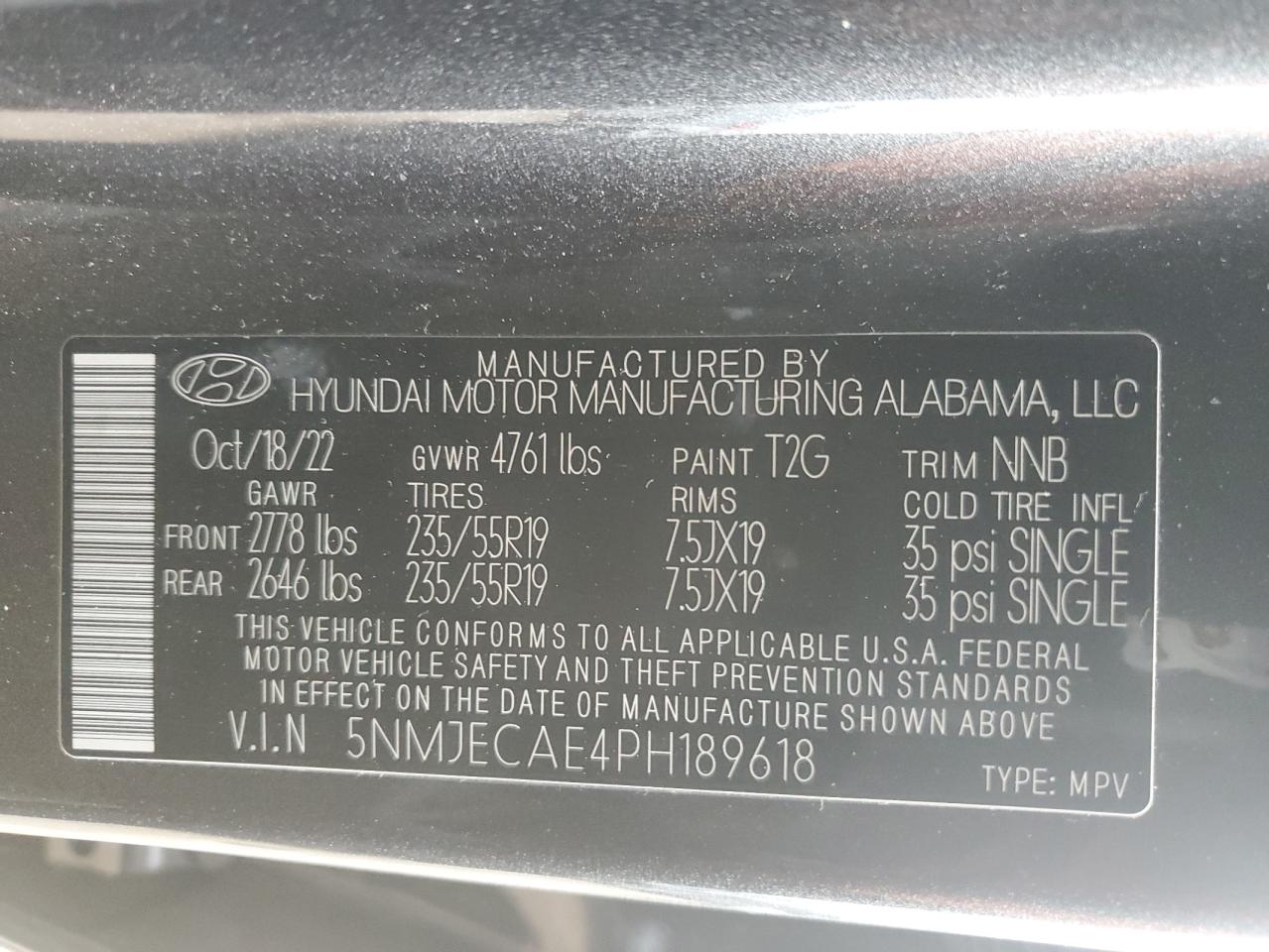 2023 HYUNDAI TUCSON LIMITED VIN:5NMJECAE4PH189618