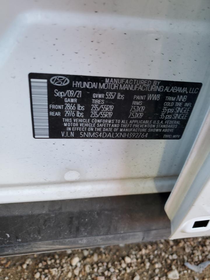 2022 HYUNDAI SANTA FE LIMITED VIN:5NPE34AF2FH021371