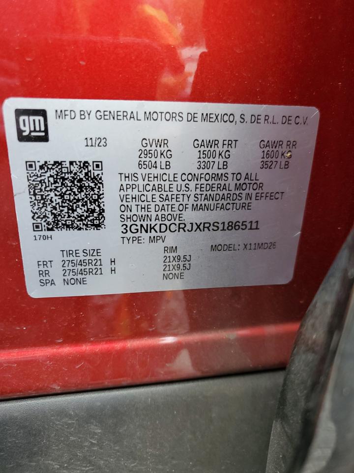 2024 CHEVROLET BLAZER RS VIN:3GNKDCRJXRS186511