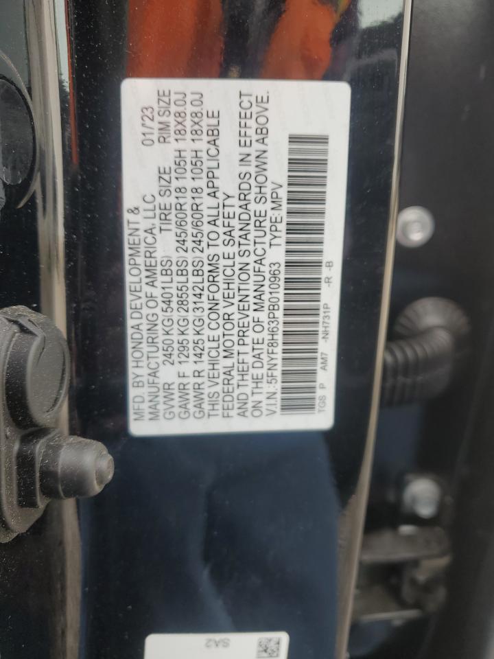 2023 HONDA PASSPORT TRAIL SPORT VIN:5FNYF8H63PB010963
