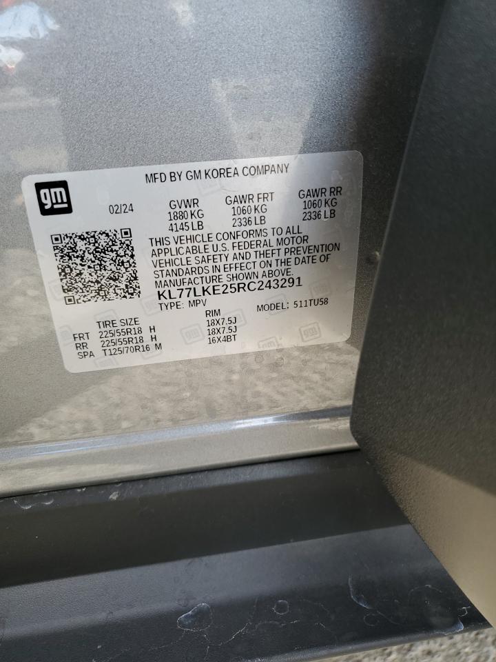 2024 CHEVROLET TRAX ACTIV VIN:KL77LKE25RC243291