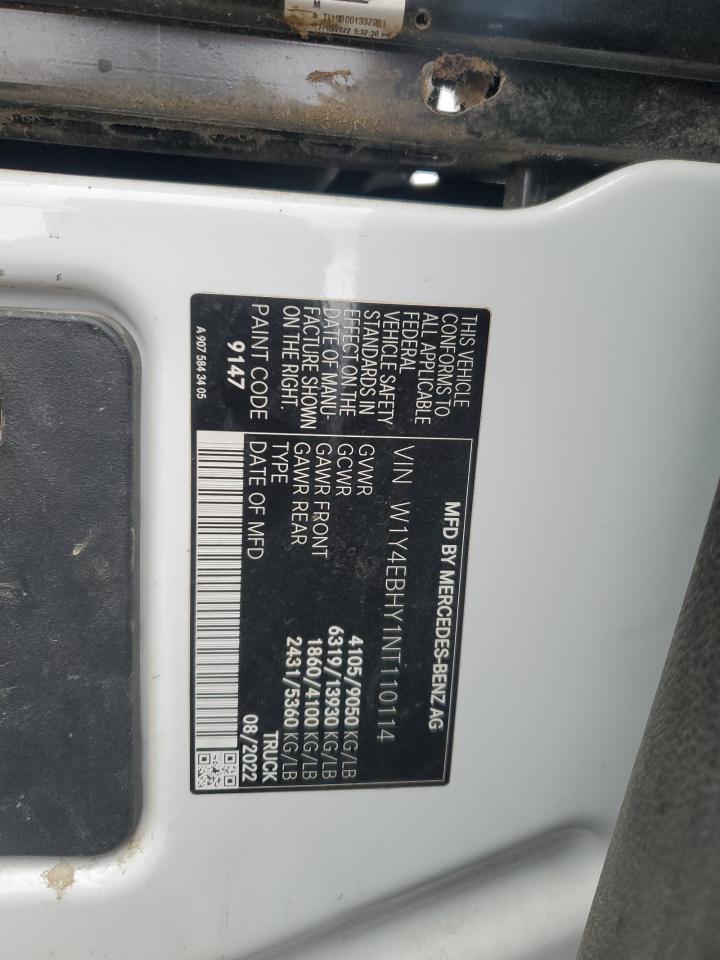 2022 MERCEDES-BENZ SPRINTER 2500 VIN:W1Y4EBHY1NT110114