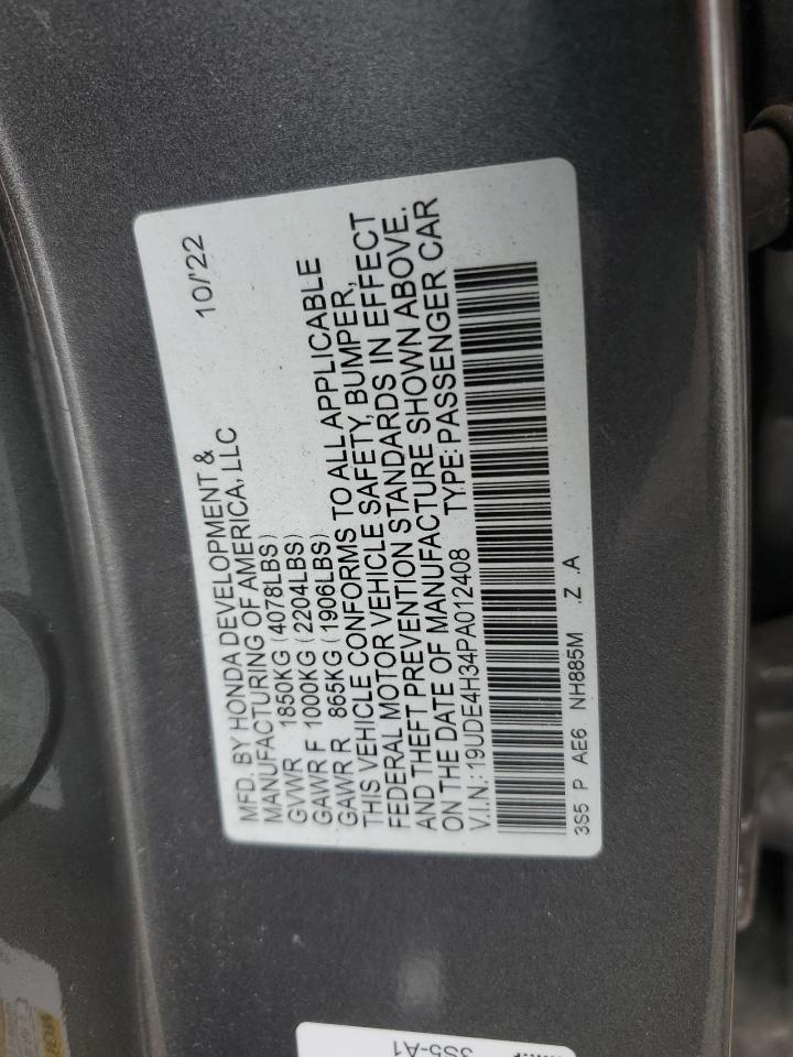 2023 ACURA INTEGRA A-SPEC VIN:19UDE4H34PA012408