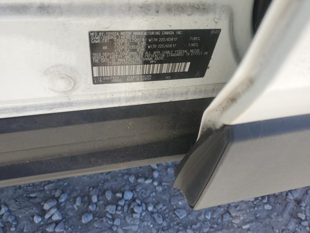 2023 TOYOTA RAV4 LE VIN:2T3H1RFV5PC234035