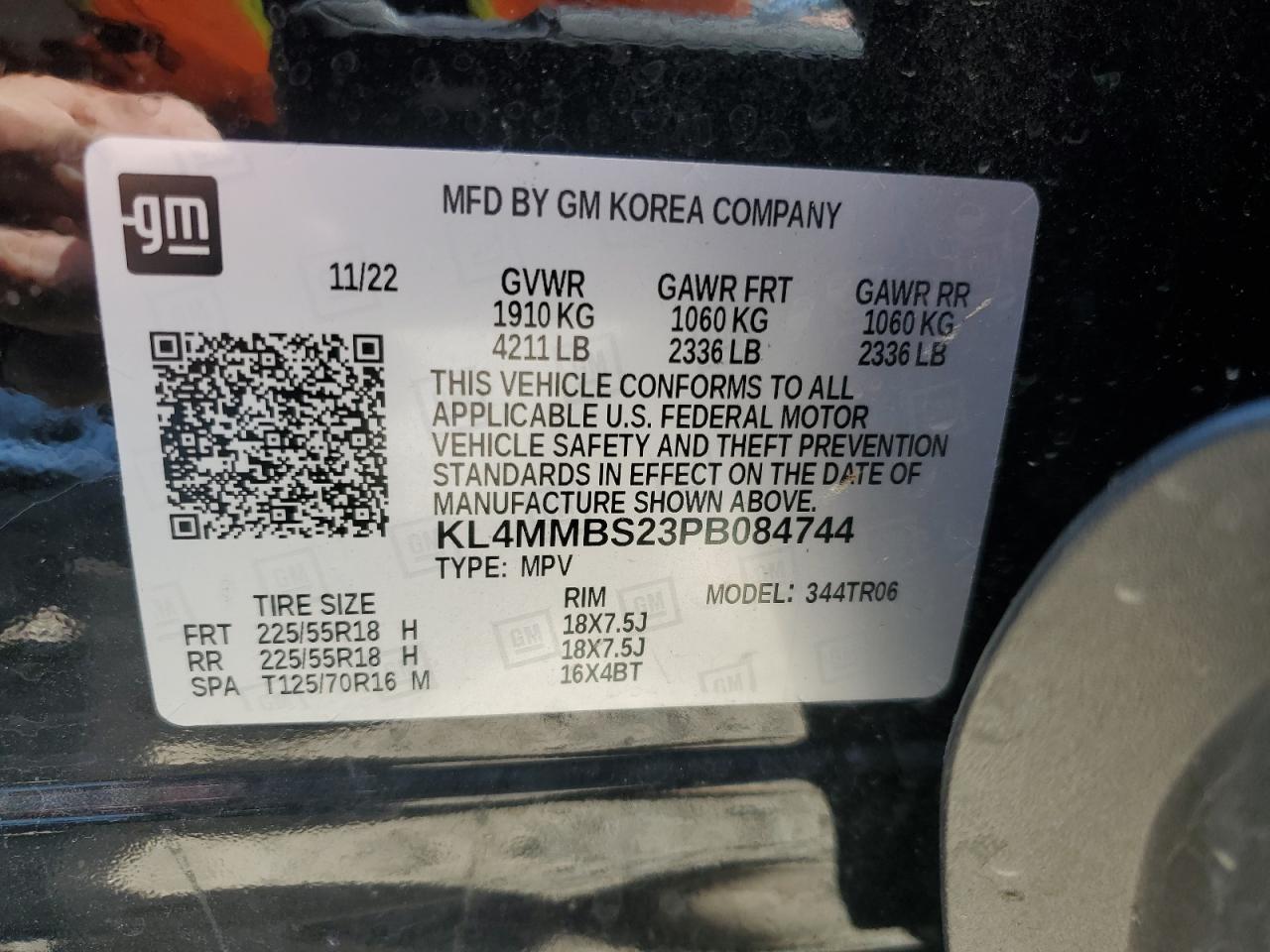 2023 BUICK ENCORE GX PREFERRED VIN:KL4MMBS23PB084744