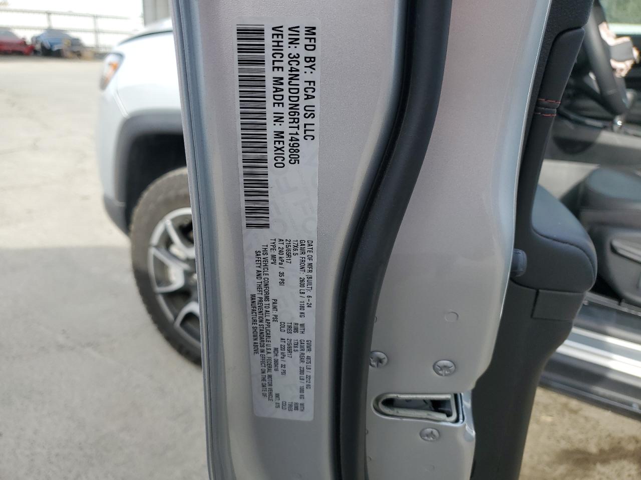 2024 JEEP COMPASS TRAILHAWK VIN:3C4NJDDN6RT149805