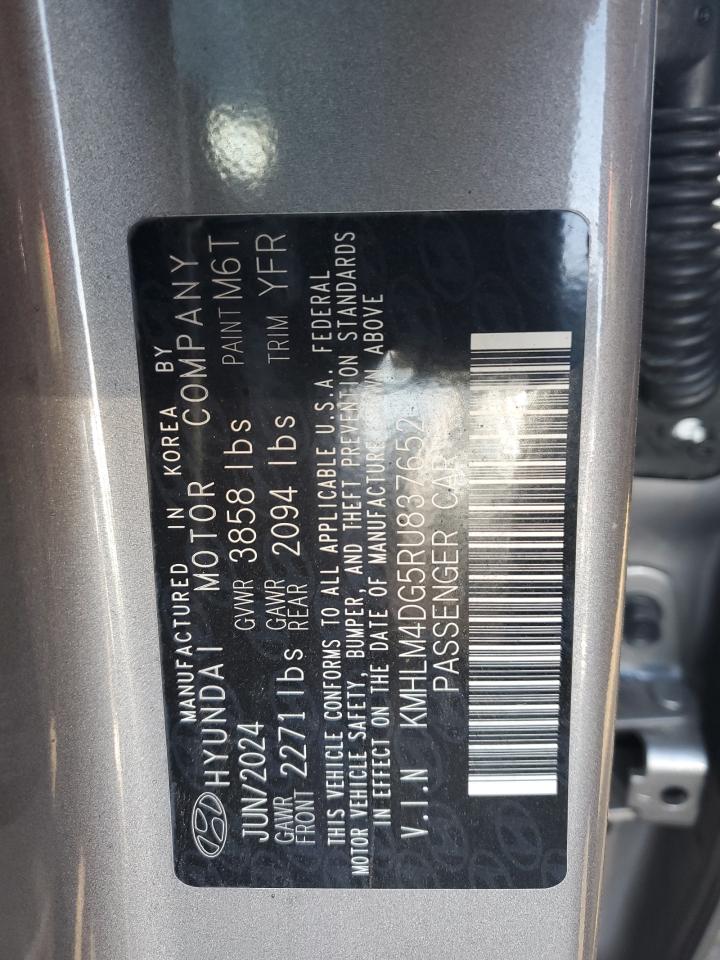 2024 HYUNDAI ELANTRA SEL VIN:KMHLM4DG5RU837652