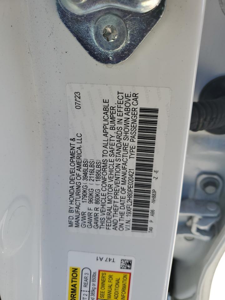 2023 HONDA CIVIC SPORT VIN:19XFL2H80PE020421
