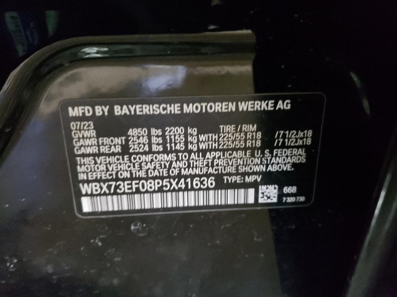2023 BMW X1 XDRIVE28I VIN:WBX73EF08P5X41636