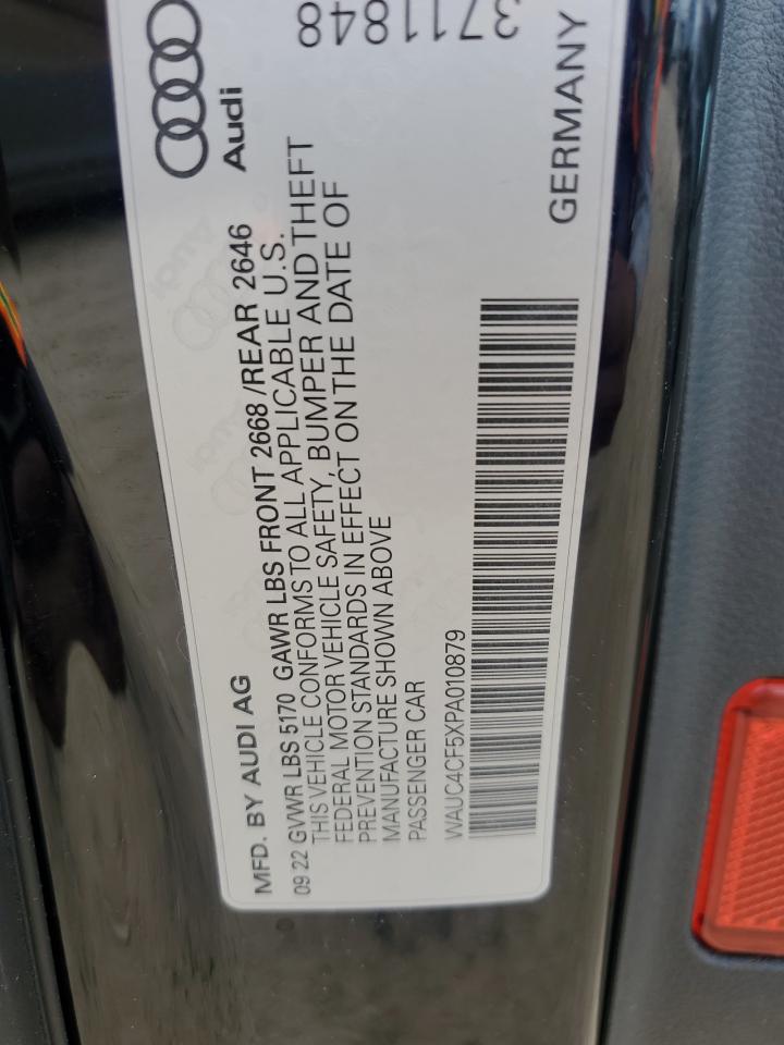 2023 AUDI S5 PREMIUM PLUS VIN:WAUC4CF5XPA010879