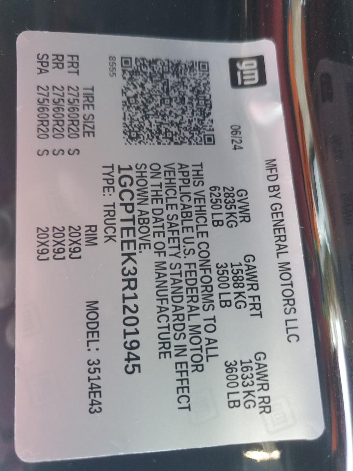 2024 CHEVROLET COLORADO TRAIL BOSS VIN:1GCPTEEK3R1201945