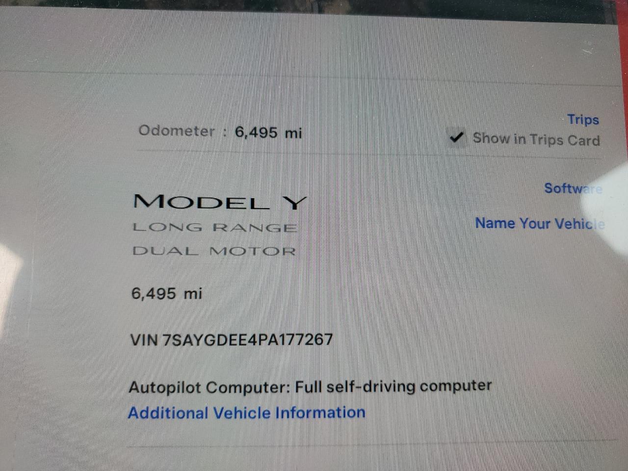 2023 TESLA MODEL Y  VIN:7SAYGDEE4PA177267