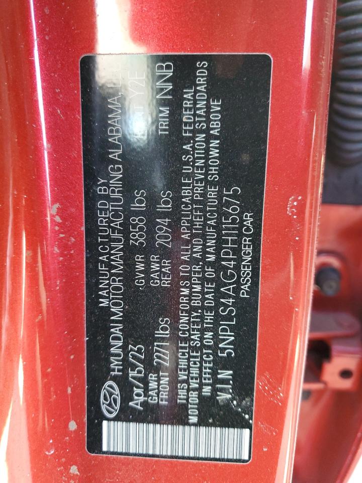 2023 HYUNDAI ELANTRA SEL VIN:1ZVBP8AM1B5128934