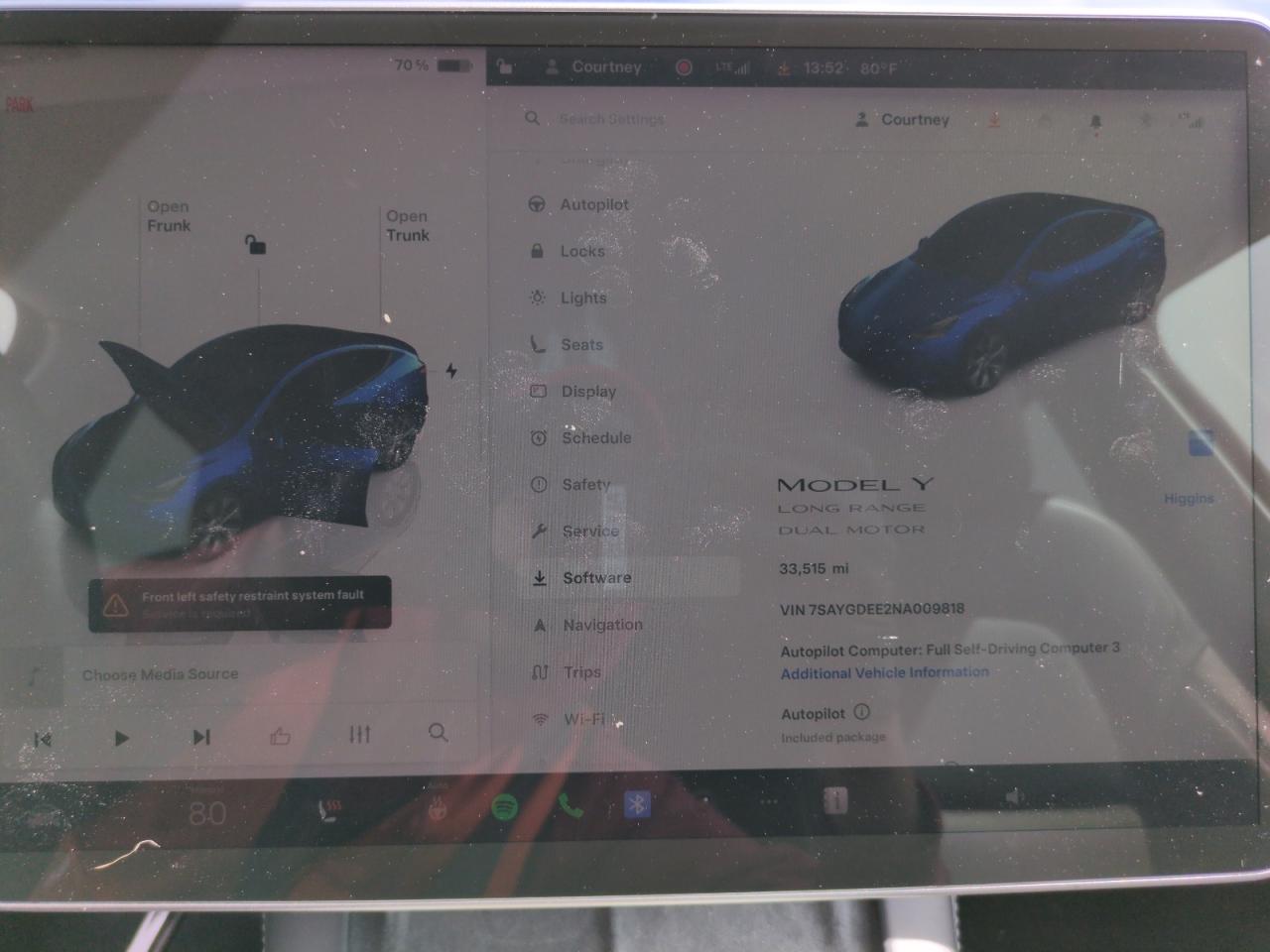 2022 TESLA MODEL Y  VIN:7SAYGDEE2NA009818