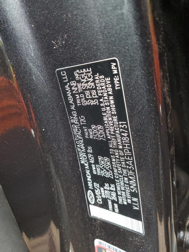 2023 HYUNDAI TUCSON SEL VIN:5NMJF3AE1PH184731