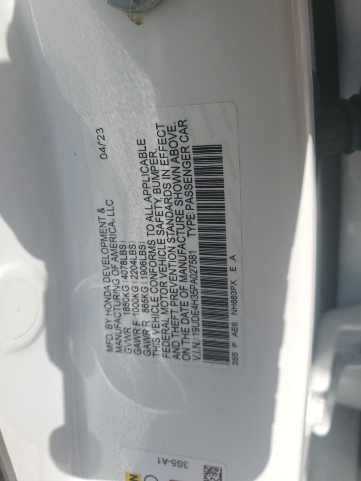 2023 ACURA INTEGRA A-SPEC VIN:19UDE4H35PA027581