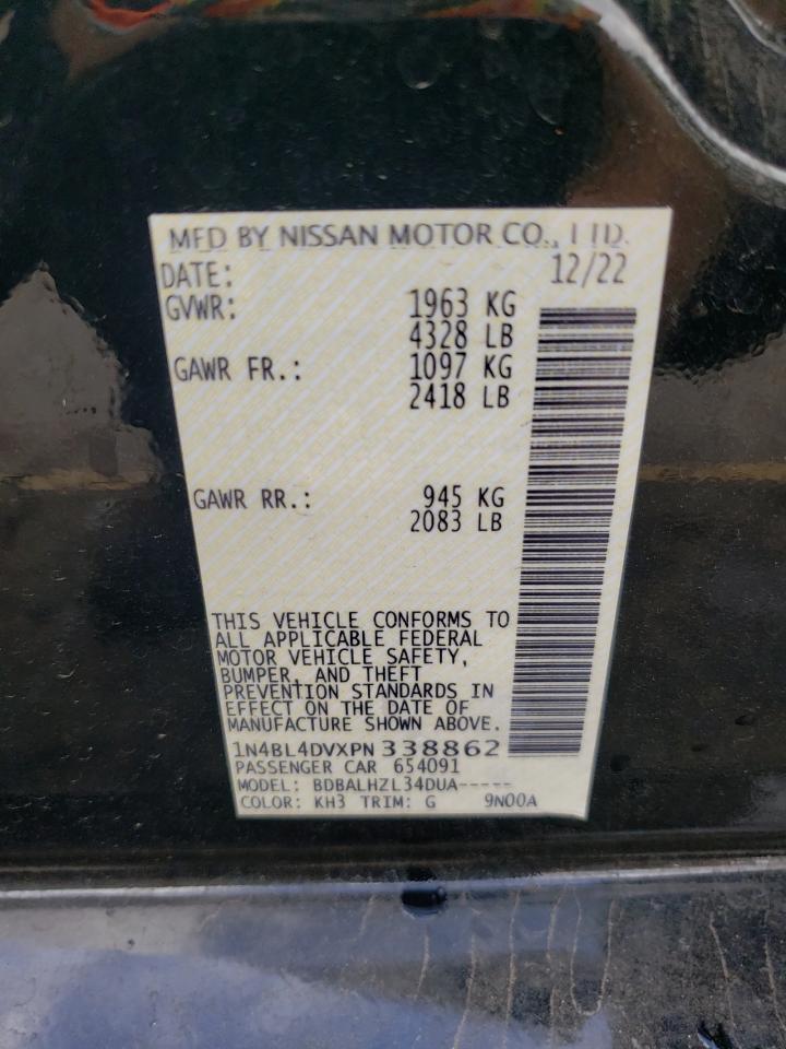 2023 NISSAN ALTIMA SV VIN:1N4BL4DVXPN338862