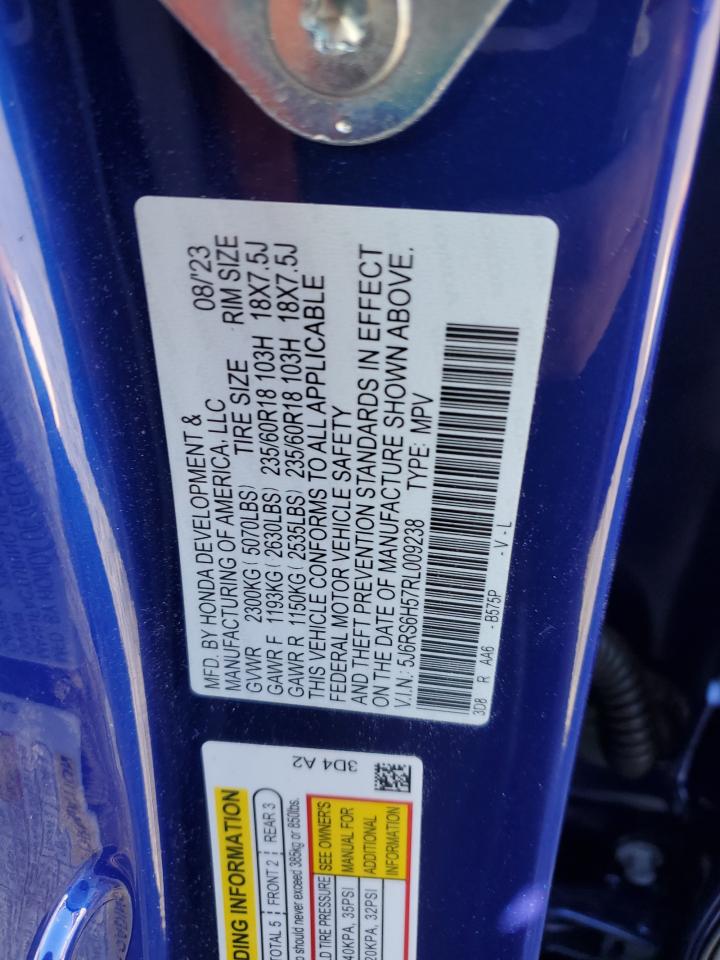 2024 HONDA CR-V SPORT VIN:5J6RS6H57RL009238