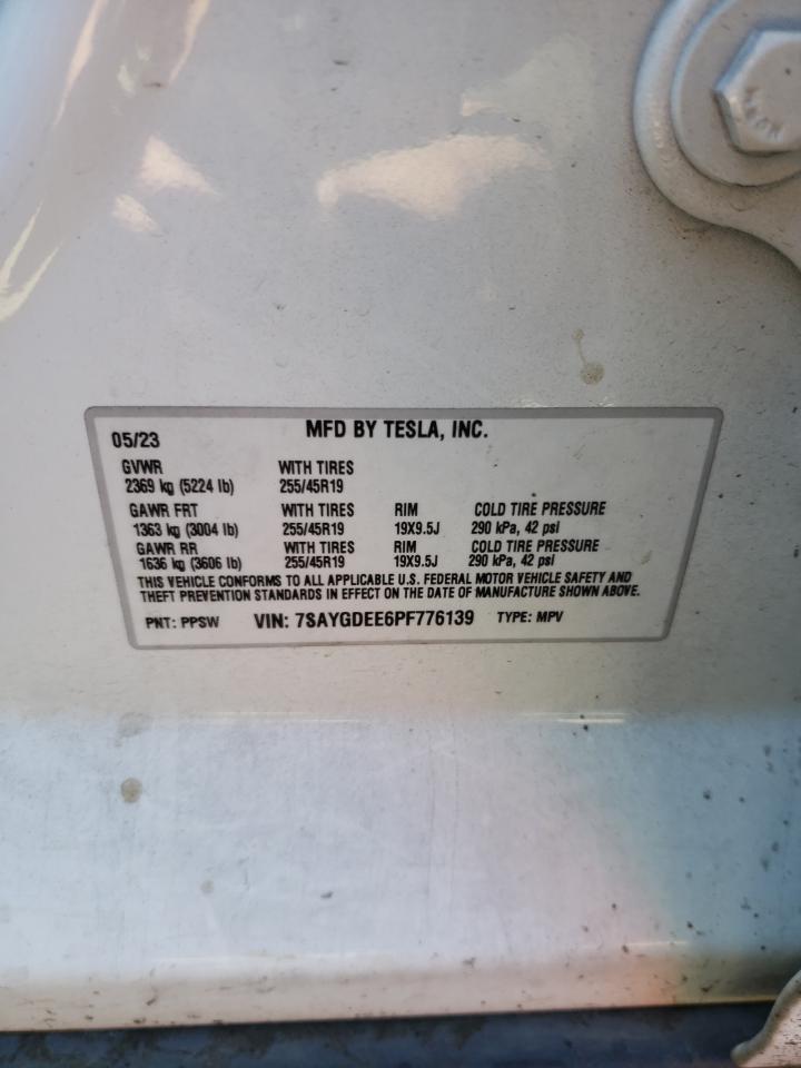 2023 TESLA MODEL Y  VIN:7SAYGDEE6PF776139