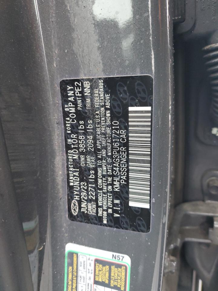2023 HYUNDAI ELANTRA SEL VIN:KMHLS4AG3PU617210