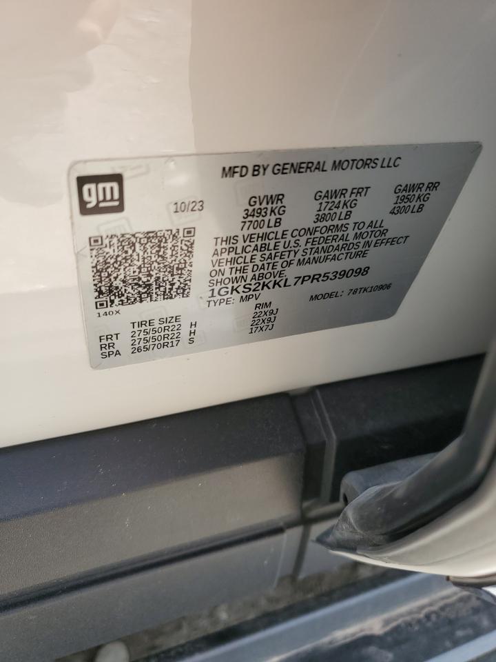 2023 GMC YUKON XL DENALI ULTIMATE VIN:1GKS2KKL7PR539098