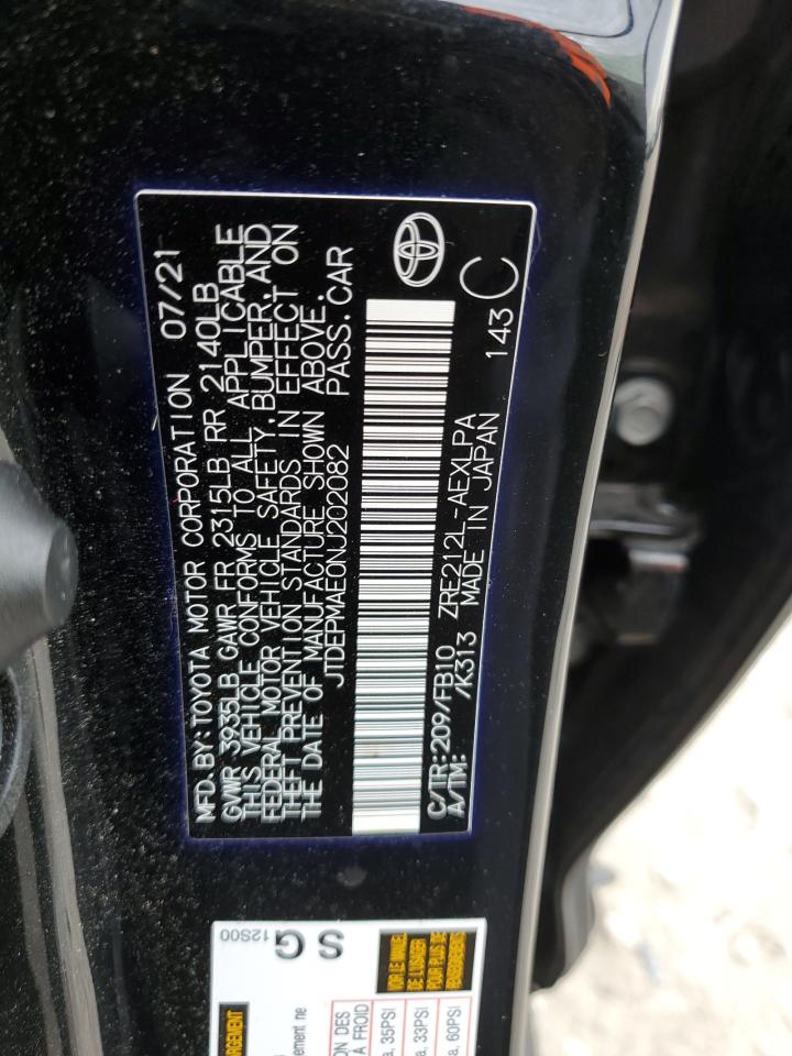 2022 TOYOTA COROLLA LE VIN:JTDEPMAE0NJ202082