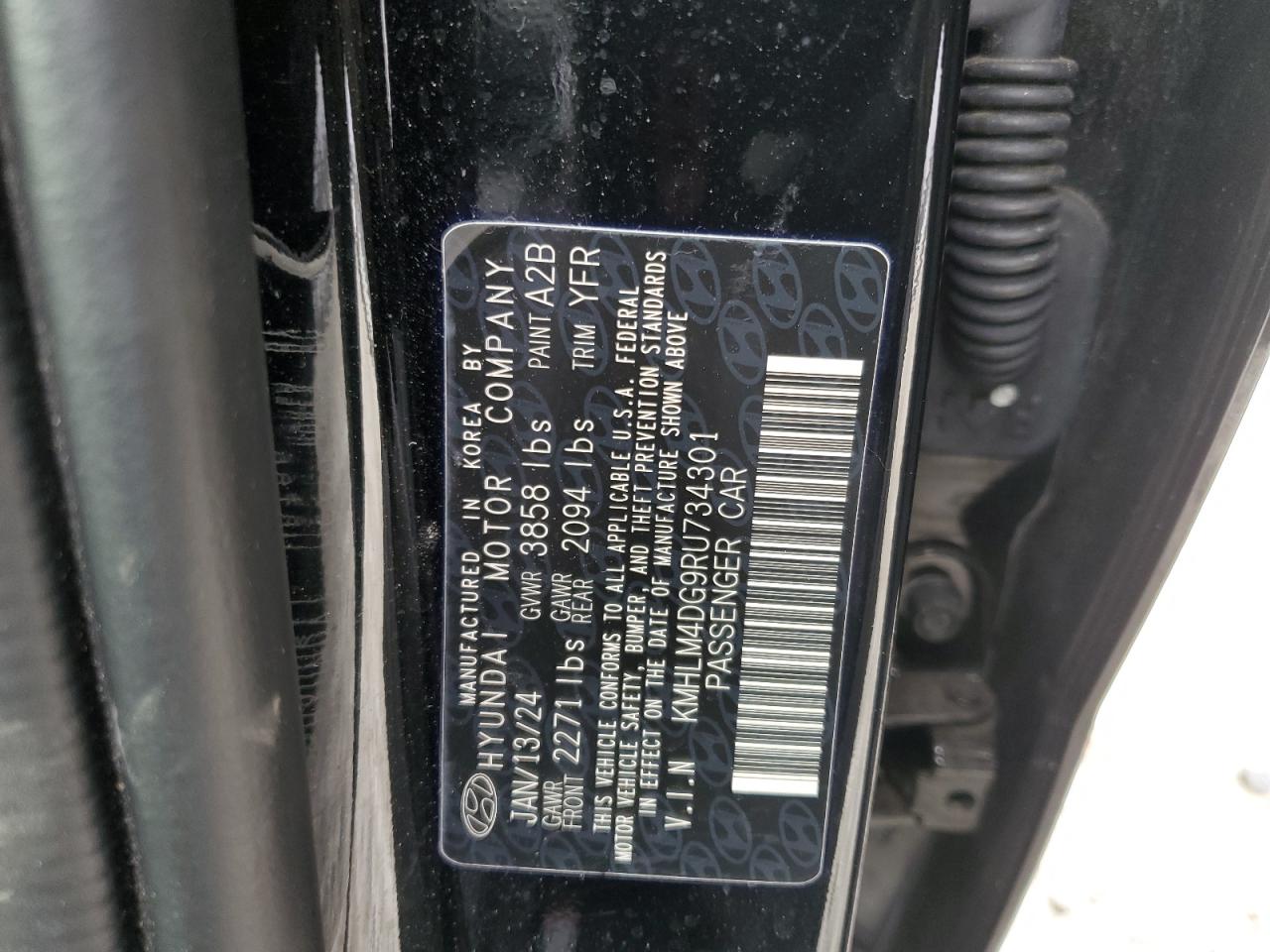 2024 HYUNDAI ELANTRA SEL VIN:KMHLM4DG9RU734301