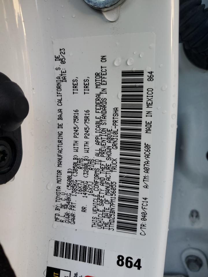 2023 TOYOTA TACOMA DOUBLE CAB VIN:3TMDZ5BN7PM156055