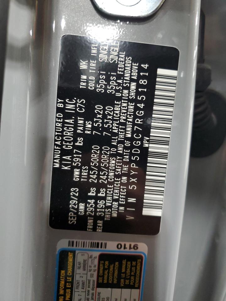 2024 KIA TELLURIDE SX VIN:5XYP5DGC7RG451814