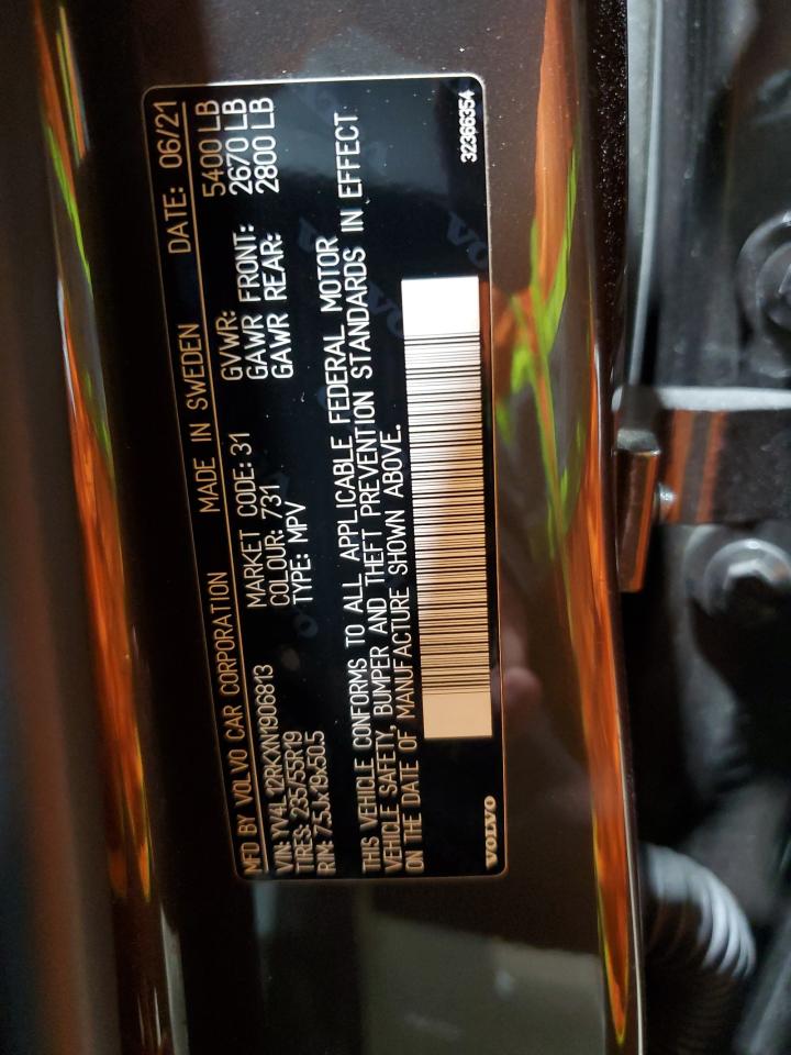 2022 VOLVO XC60 B5 MOMENTUM VIN:YV4L12RKXN1906813