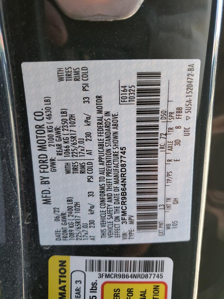 2022 FORD BRONCO SPORT BIG BEND VIN:3FMCR9B64NRD87745