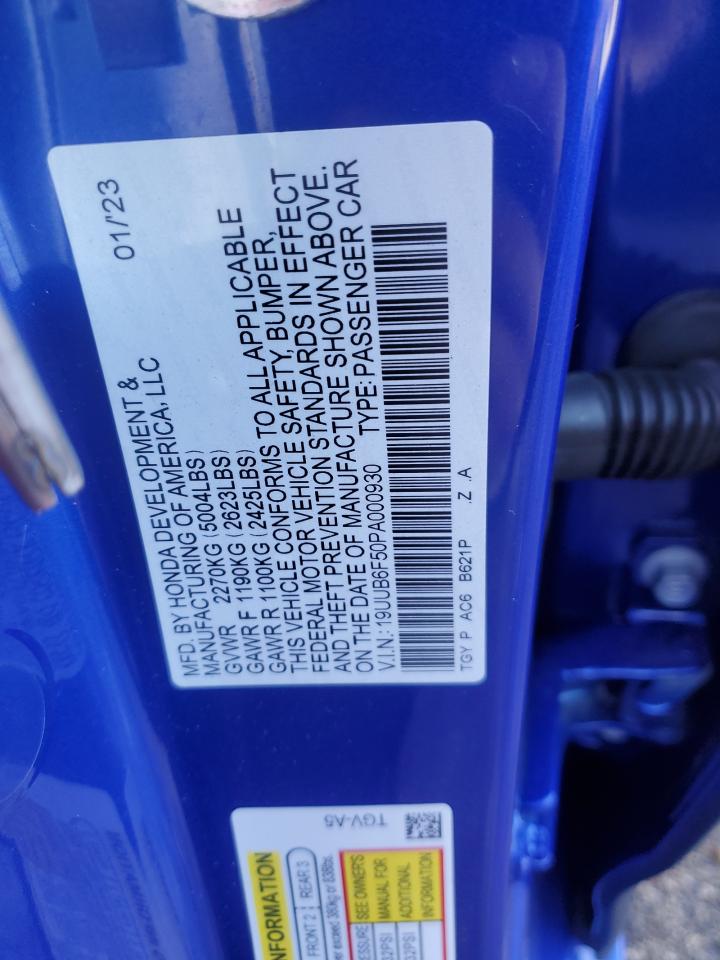 2023 ACURA TLX A-SPEC VIN:19UUB6F50PA000930