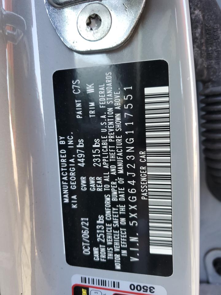 2022 KIA K5 GT LINE VIN:5XXG64J23NG117551