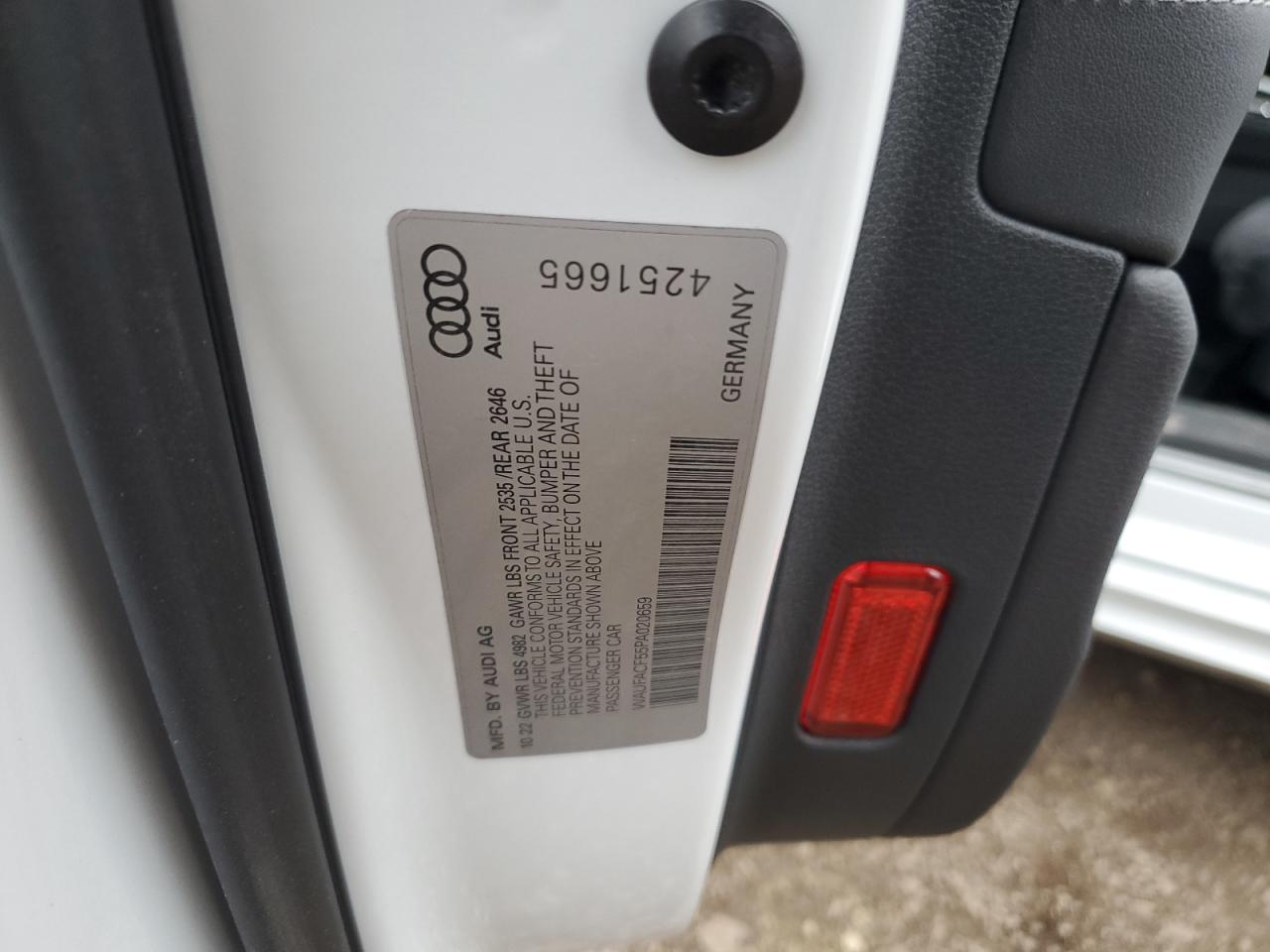 2023 AUDI A5 PREMIUM PLUS 45 VIN:WAUFACF55PA020659