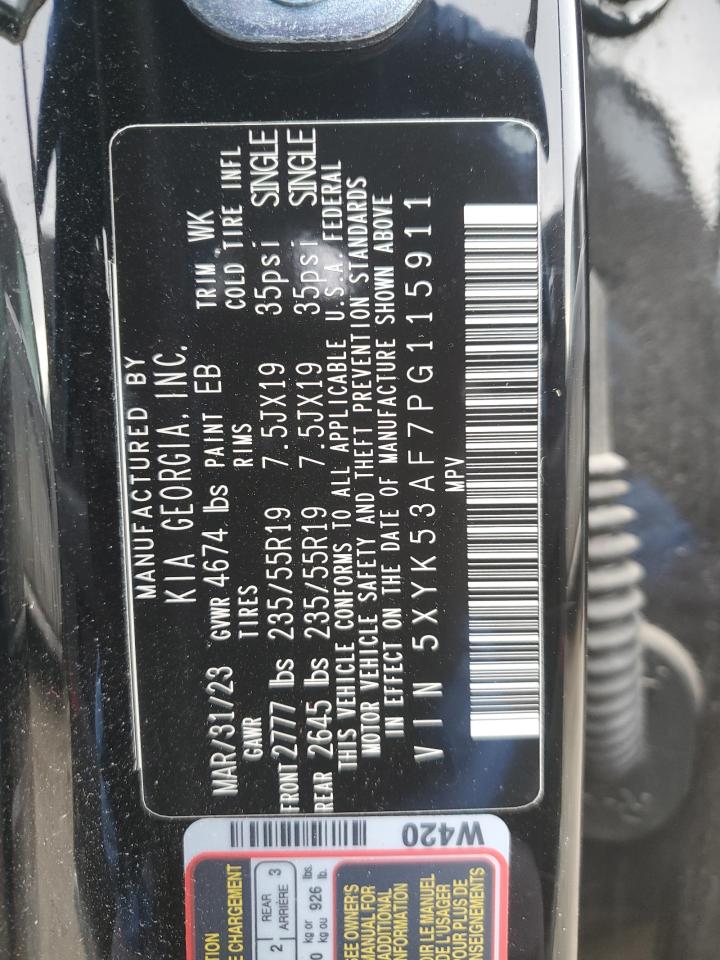 2023 KIA SPORTAGE SX PRESTIGE VIN:5XYK53AF7PG115911