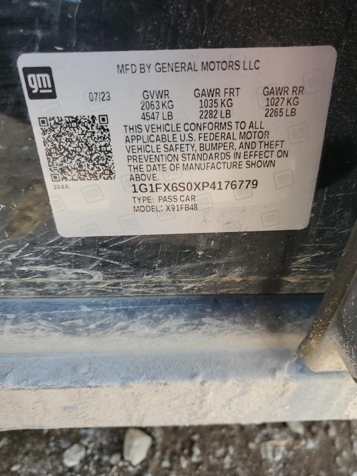 2023 CHEVROLET BOLT EV 2LT VIN:1G1FX6S0XP4176779