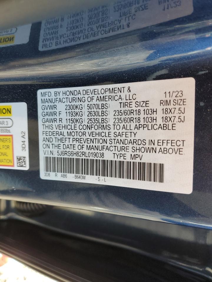 2024 HONDA CR-V SPORT-L VIN:5J6RS6H82RL019038