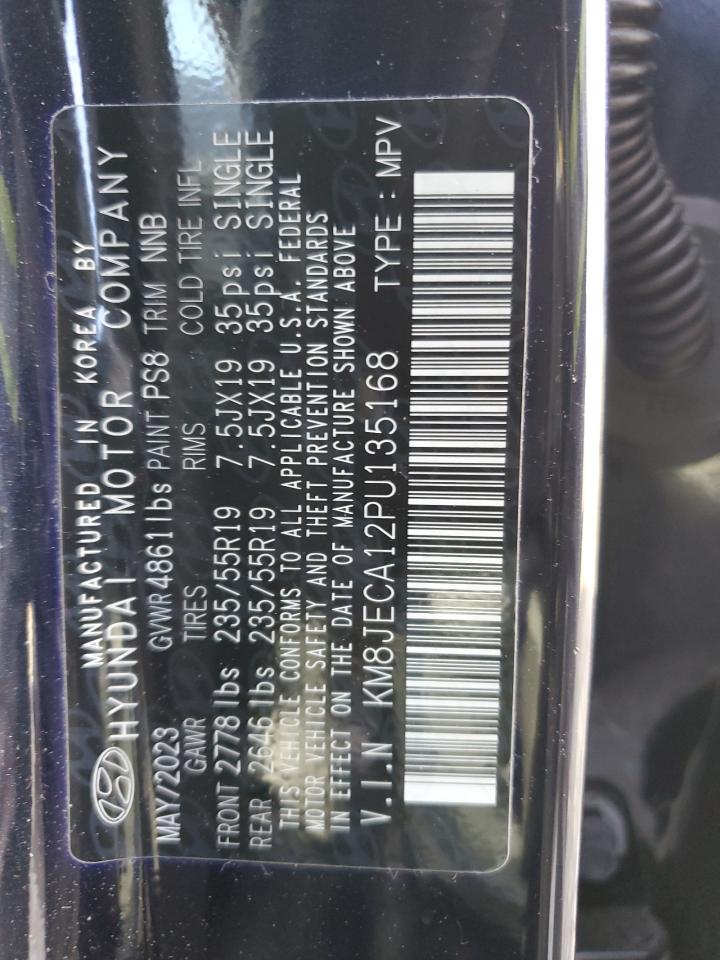 2023 HYUNDAI TUCSON LIMITED VIN:KM8JECA12PU135168