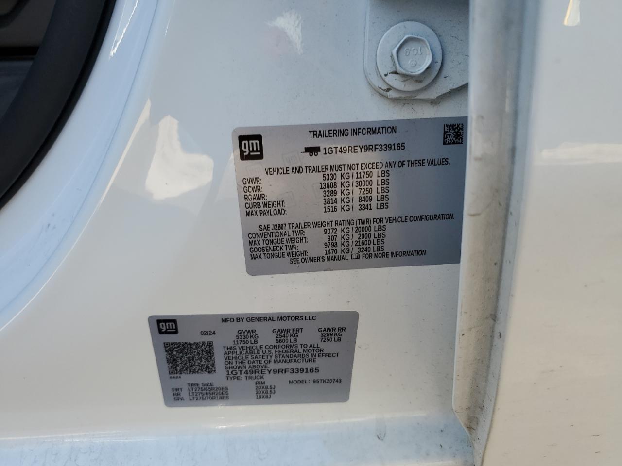2024 GMC SIERRA K2500 DENALI VIN:1GT49REY9RF339165