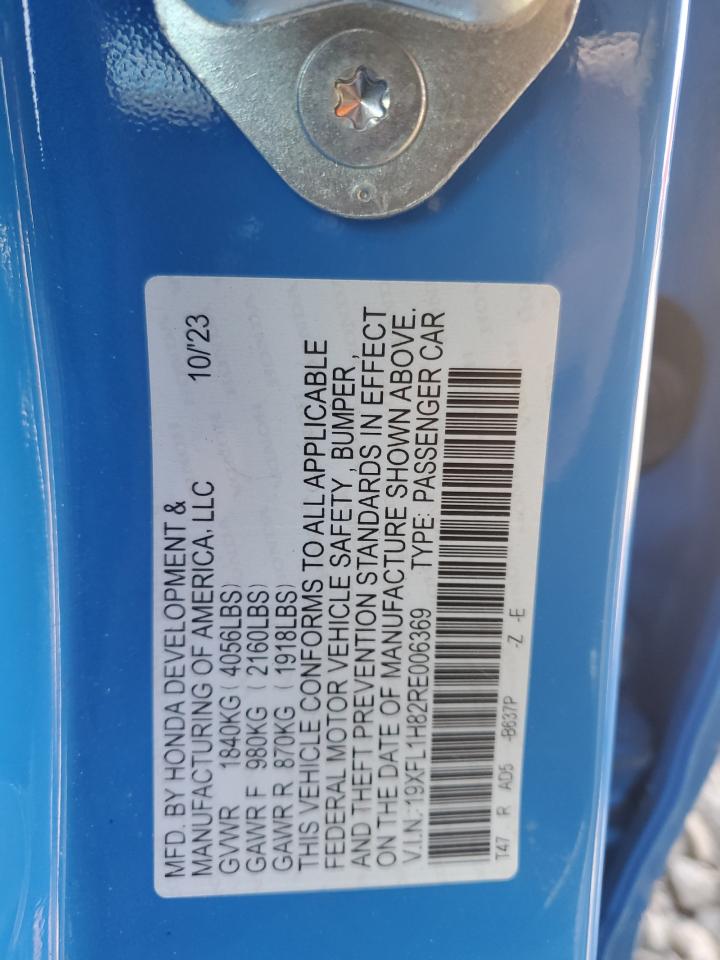 2024 HONDA CIVIC SPORT TOURING VIN:19XFL1H82RE006369