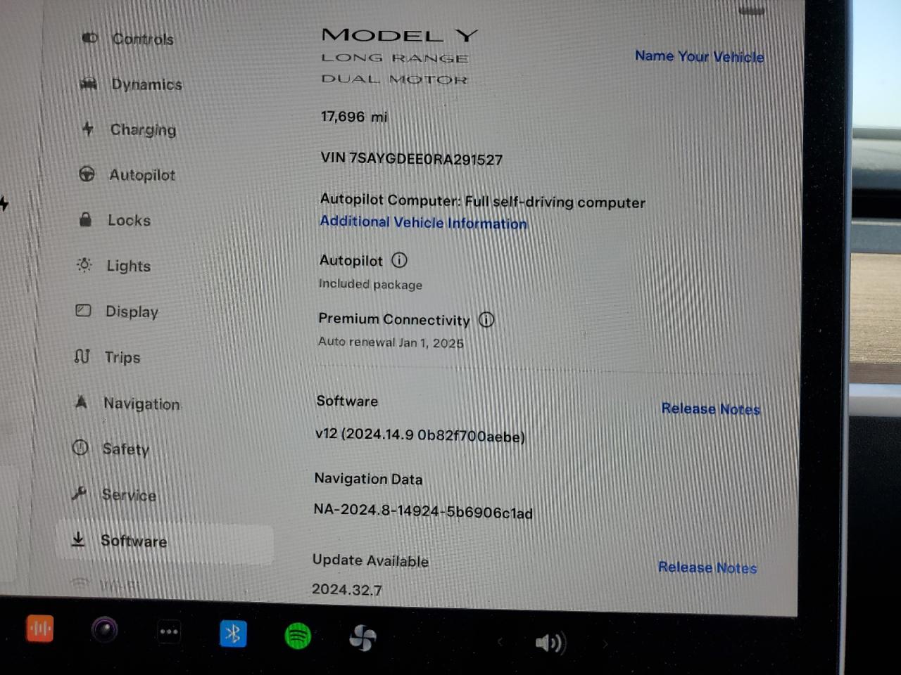 2024 TESLA MODEL Y  VIN:7SAYGDEE0RA291527