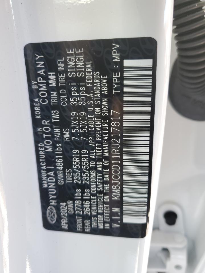 2024 HYUNDAI TUCSON SEL CONVENIENCE VIN:KM8JCCD11RU217817